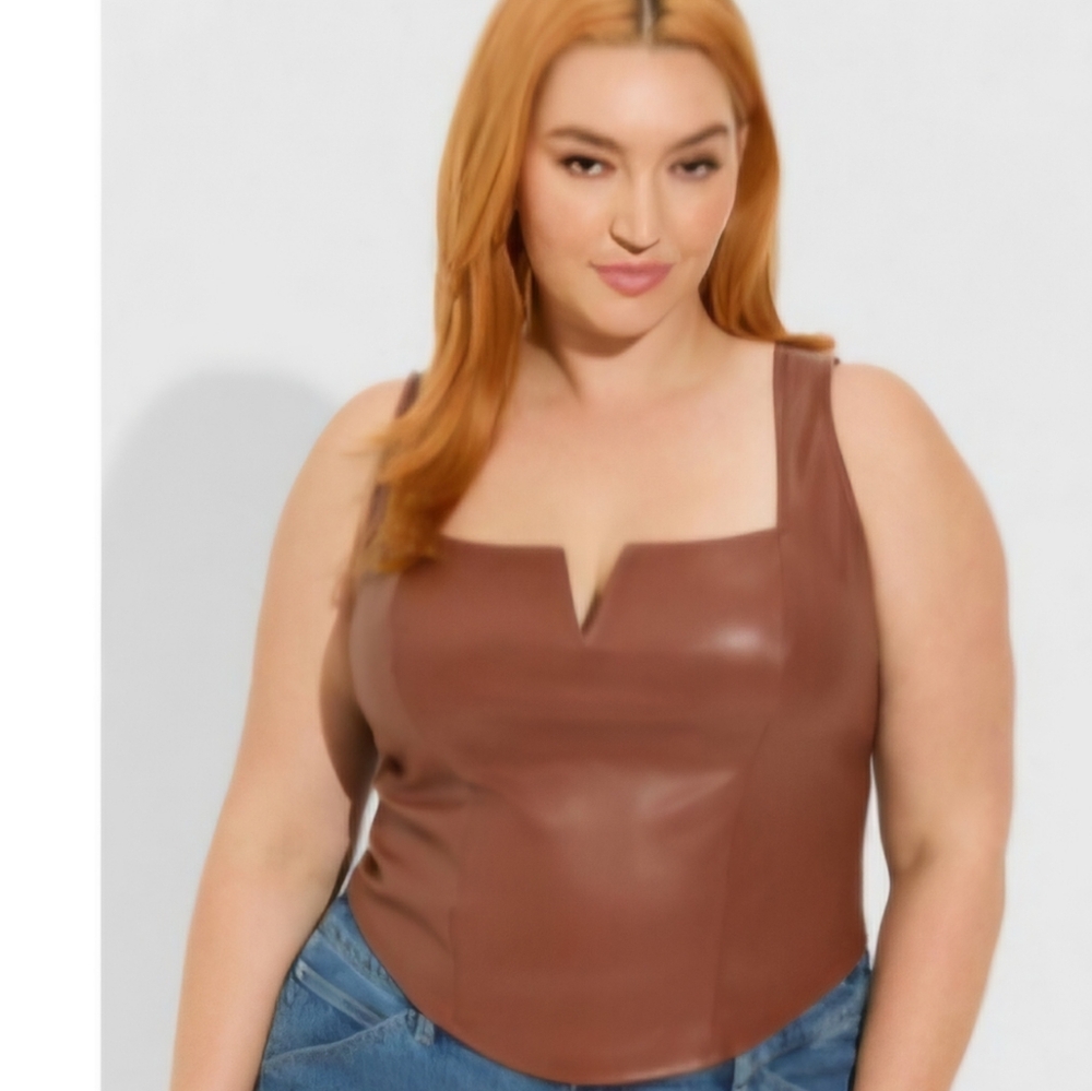 Faux Leather Vest/Tank